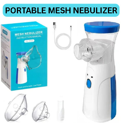 High Quality Portable Mesh Nebulizer Machine for Kids &Adults | Silent Electric& Cell Operated Inhaler for Asthma, Cough &Cold Relief | Handheld Mini Nebulizer for Home,Travel & Hospital Use