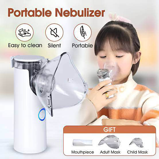High Quality Portable Mesh Nebulizer Machine for Kids &Adults | Silent Electric& Cell Operated Inhaler for Asthma, Cough &Cold Relief | Handheld Mini Nebulizer for Home,Travel & Hospital Use