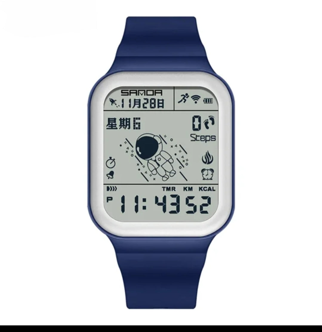 Digital LED Sports Watch for Men & Students – Waterproof Sport Wrist Watch with Alarm, Date & Rubber Strap