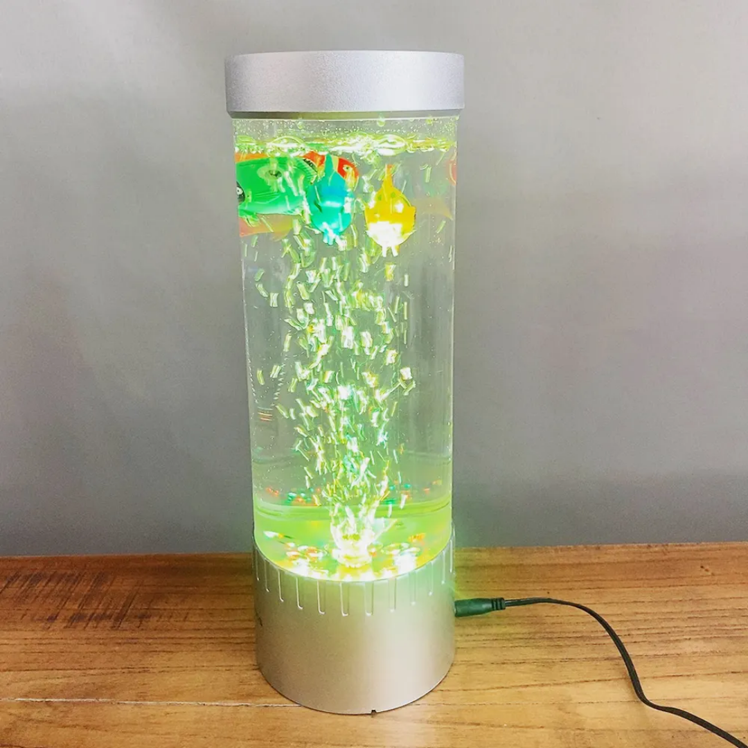 High Quality LED Fish Aquarium Lamp - Realistic Floating fish with Bubble Water Effect, Electric Lamp For Bedroom, Home, Office & Living Room