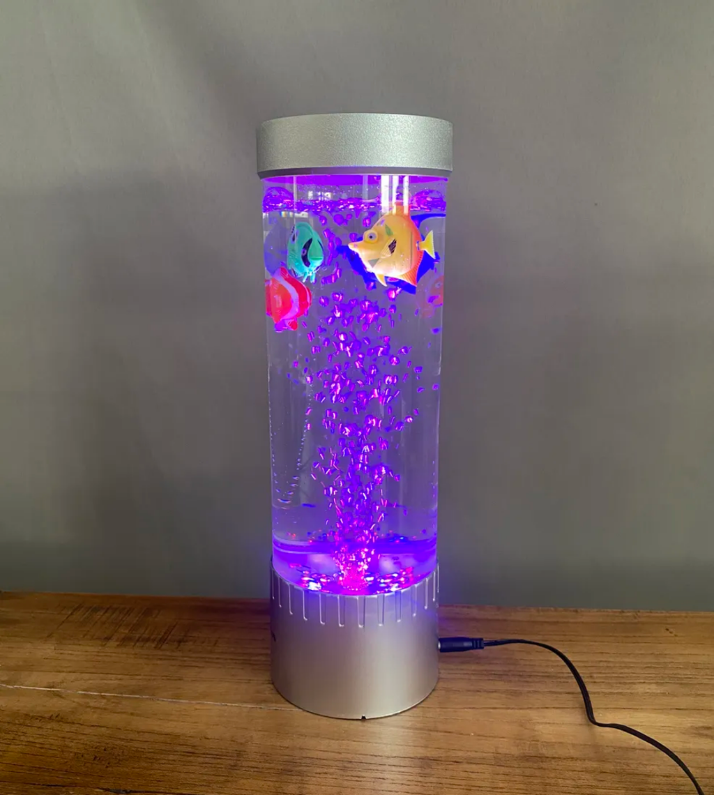 High Quality LED Fish Aquarium Lamp - Realistic Floating fish with Bubble Water Effect, Electric Lamp For Bedroom, Home, Office & Living Room