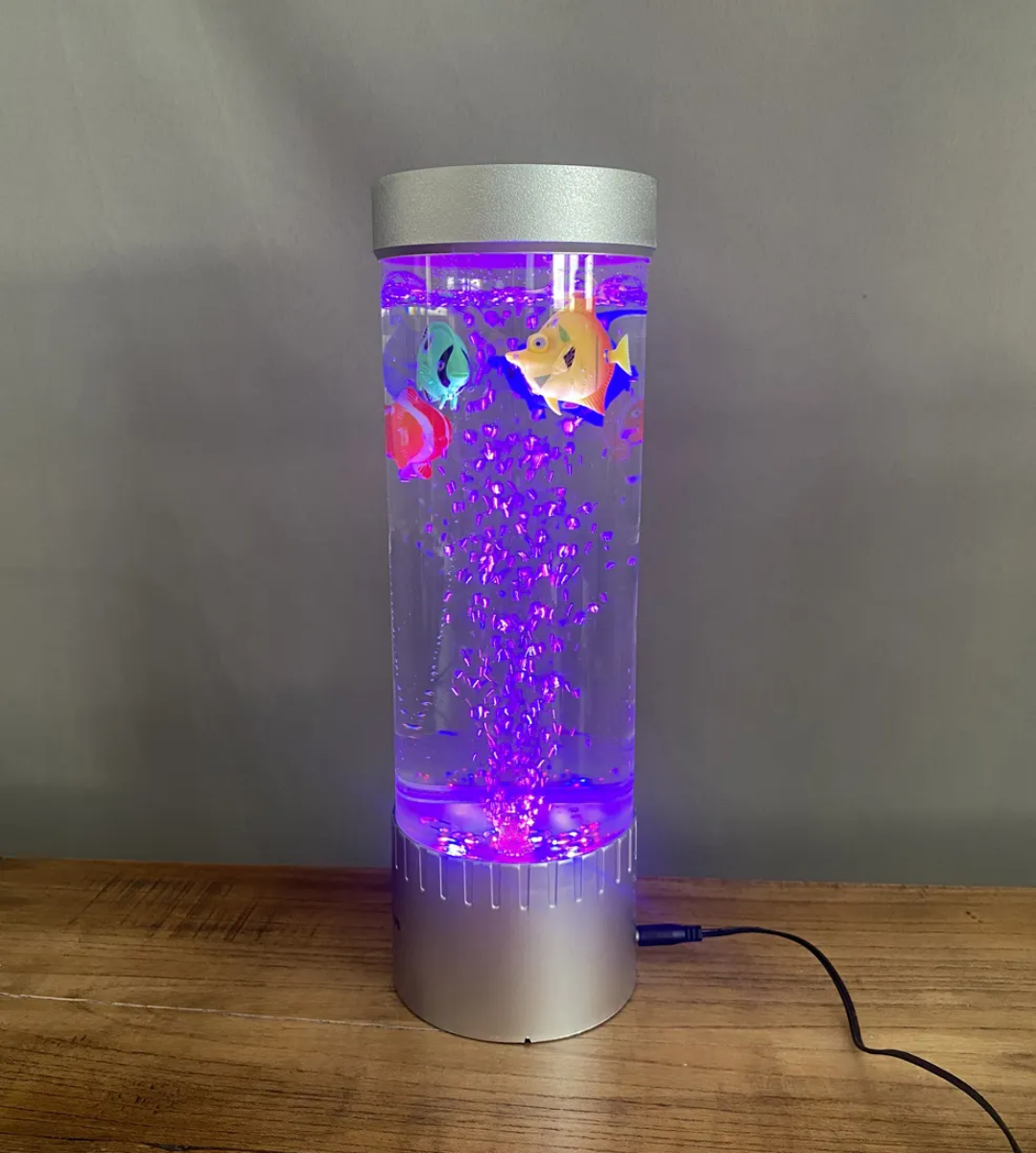 High Quality LED Fish Aquarium Lamp - Realistic Floating fish with Bubble Water Effect, Electric Lamp For Bedroom, Home, Office & Living Room