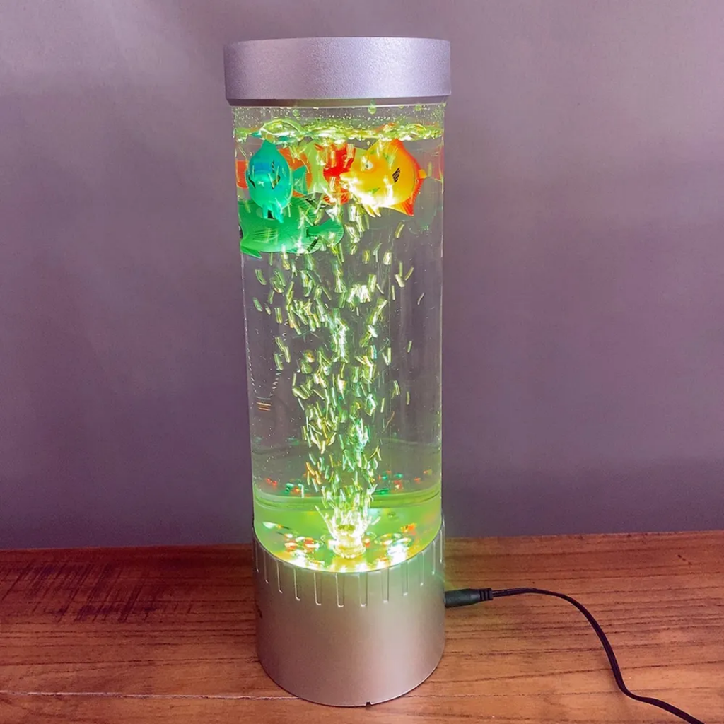 High Quality LED Fish Aquarium Lamp - Realistic Floating fish with Bubble Water Effect, Electric Lamp For Bedroom, Home, Office & Living Room