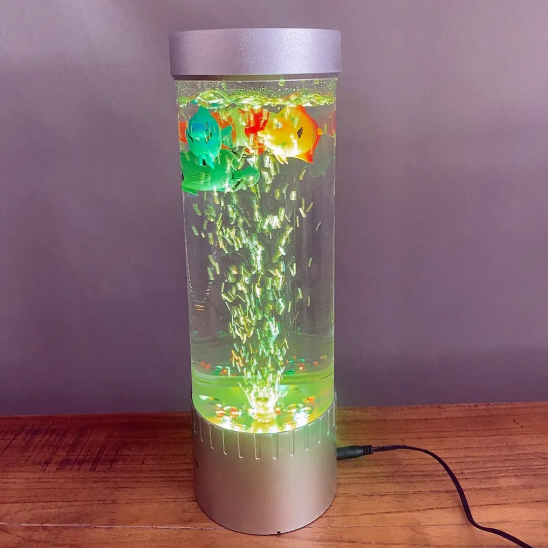 High Quality LED Fish Aquarium Lamp - Realistic Floating fish with Bubble Water Effect, Electric Lamp For Bedroom, Home, Office & Living Room