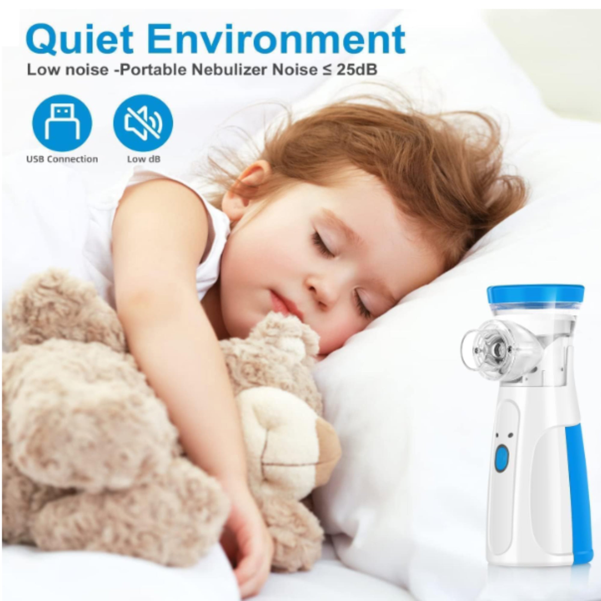 High Quality Portable Mesh Nebulizer Machine for Kids &Adults | Silent Electric& Cell Operated Inhaler for Asthma, Cough &Cold Relief | Handheld Mini Nebulizer for Home,Travel & Hospital Use