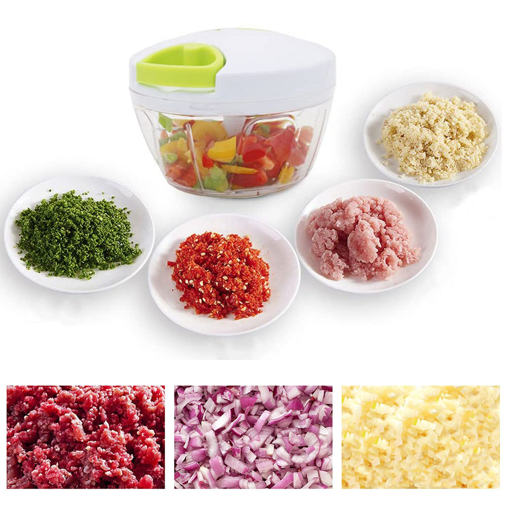 Hand-Pulled Garlic Chopper – Manual Multifunction Grinder for Vegetables, Meat & Herbs