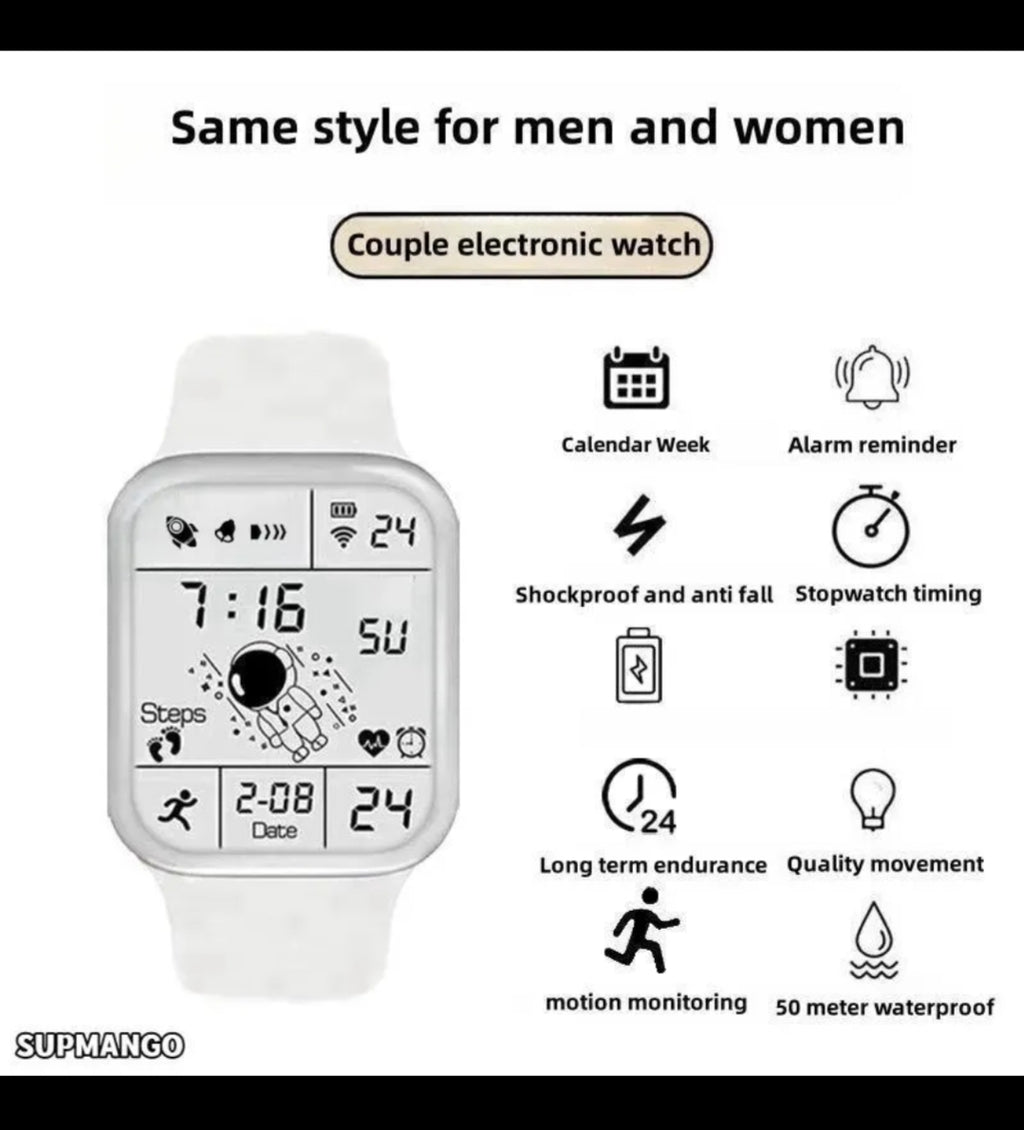 Digital LED Sports Watch for Men & Students – Waterproof Sport Wrist Watch with Alarm, Date & Rubber Strap