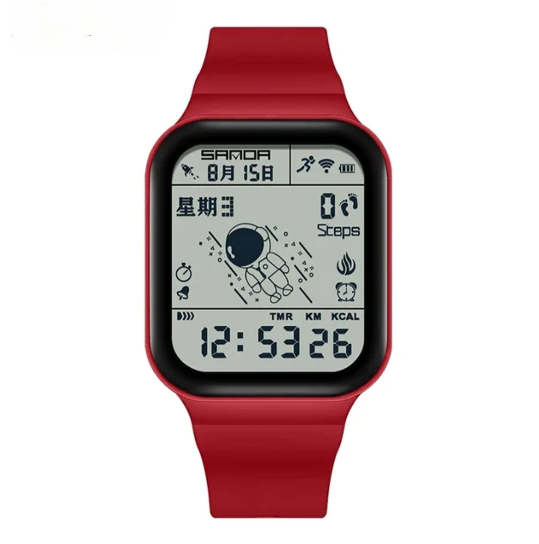 Digital LED Sports Watch for Men & Students – Waterproof Sport Wrist Watch with Alarm, Date & Rubber Strap